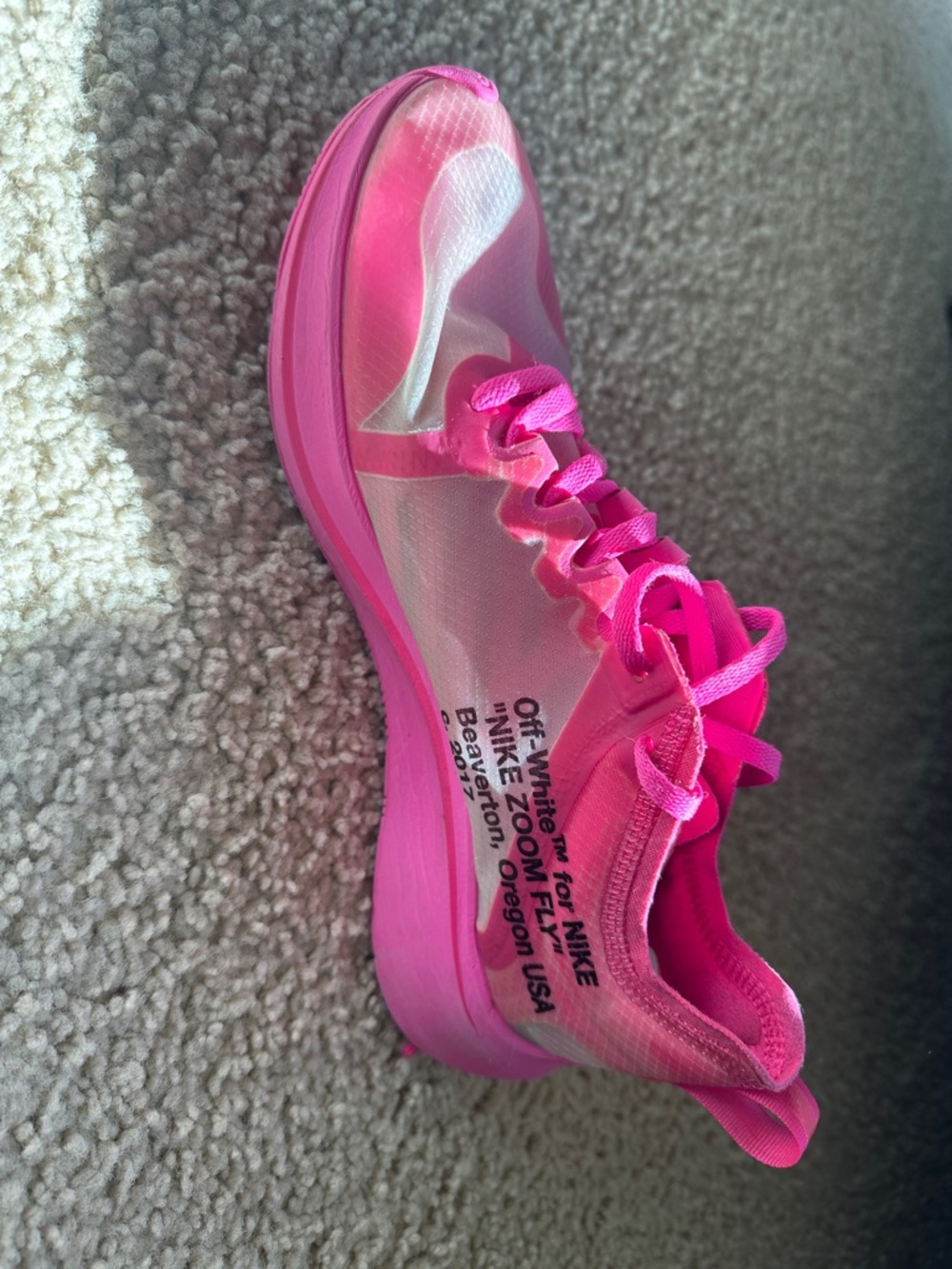 Off-white Nike Women's Bright Pink Athletic Running Sneakers - Picture 2 of 4